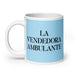 La Vendedora Ambulante The Street Vendor Funny Home Office Work Coffee Mug Mexican Spanish Pride Gift White Glossy Cup Sky Blue Card Mug Mexicada