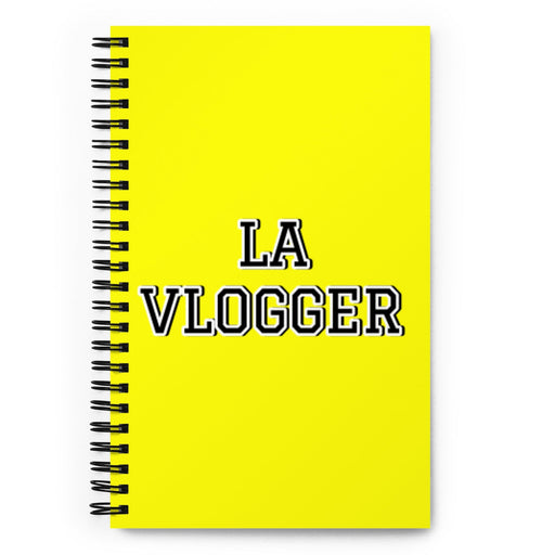 La Vlogger The Vlogger | Yellow Spiral Notebook, 140 Dotted Sheets | Funny Gift Idea Home Office Work | Mexican Spanish Pride Gift Mexicada