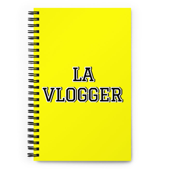 La Vlogger The Vlogger | Yellow Spiral Notebook, 140 Dotted Sheets | Funny Gift Idea Home Office Work | Mexican Spanish Pride Gift Mexicada