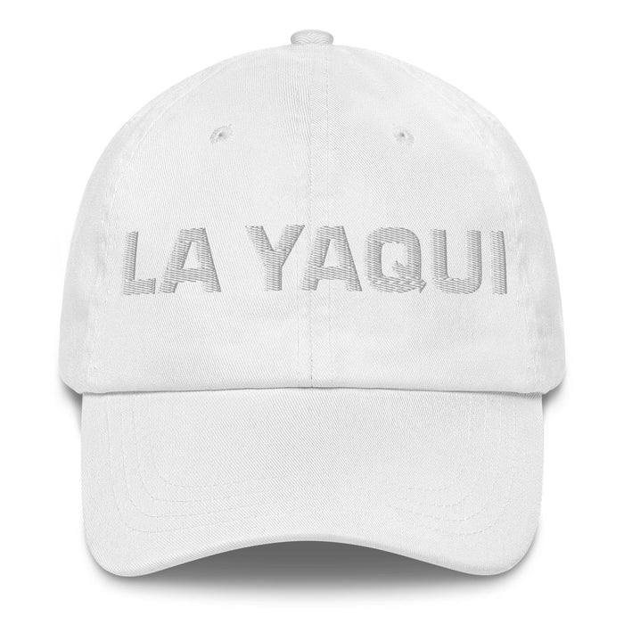 La Yaqui The Yaqui Mexican Spanish Pride Gift Regalo Dad Hat Mexicada White