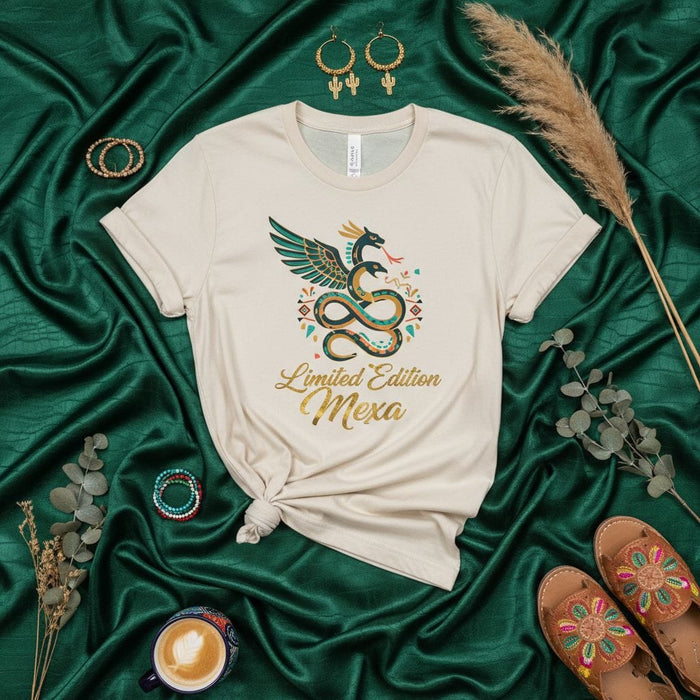 Limited Edition Mexa T-Shirt: Quetzalcoatl Dragon Design, Mexican Aztec Mythology Inspired Unisex Tee, Ethnic Tribal Art Graphic Shirt, Unique Gift for Mexican Heritage and Culture Lovers Mexicada
