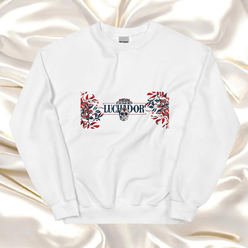 Luchador Exclusive Art Piece Home Office Work Mexican Spanish Pride Gift One-Of-A-Kind Unisex Sweatshirt | L1 Mexicada White / S