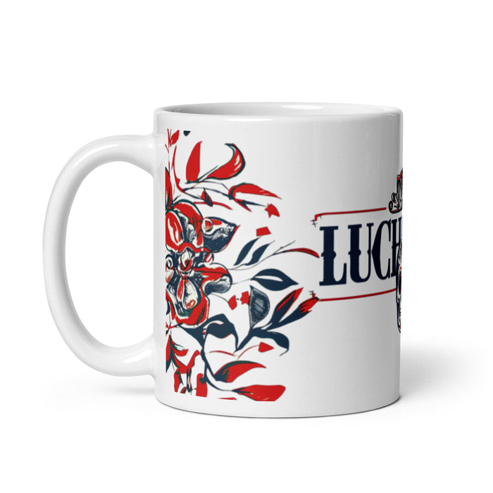 Luchador Exclusive Name Art Piece Home Office Work Coffee Mug Mexican Spanish Pride Gift Cup One-Of-A-Kind Calligraphy White Glossy Mug | L1 Mexicada