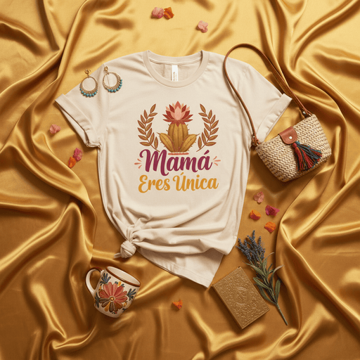 Mamá Eres Única Cactus T-Shirt, Spanish Mother's Day Gift Tee, Unique Mom Shirt, Día de la Madre Floral Graphic Top, Latina Mama Apparel, Boho Style Gift for Her Mexicada