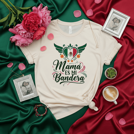 Mamá Es Mi Bandera Mexican Flag Heart Wings T-Shirt, Mother's Day Gift Tee, Spanish Quote, México Love Shirt, Mexican Mom Apparel, Viva México, Regalo para Mamá Mexicada