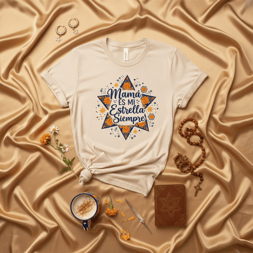 Mamá Es Mi Estrella Siempre T-Shirt, Spanish Mother's Day Gift, Floral Star Design Tee, Día de la Madre Shirt, Celestial Mom Shirt, Hispanic Heritage Gift Idea Mexicada