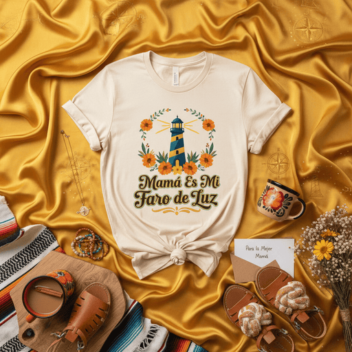 Mamá Es Mi Faro de Luz Camiseta, Regalo Día de la Madre, Spanish Mother's Day Shirt, Faro Flower Wreath Tee, Camisa para Mamá Española, Regalo para La Mejor Mamá Mexicada