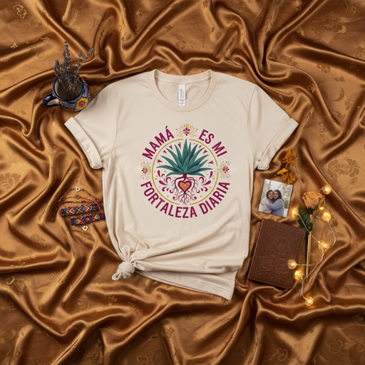 Mamá Es Mi Fortaleza Diaria Agave Mother's Day T-Shirt, Spanish Quote Tee, Hispanic Mom Gift, Latina Strong Woman Shirt, Minimalist Floral Graphic, Unisex Sizing. Mexicada