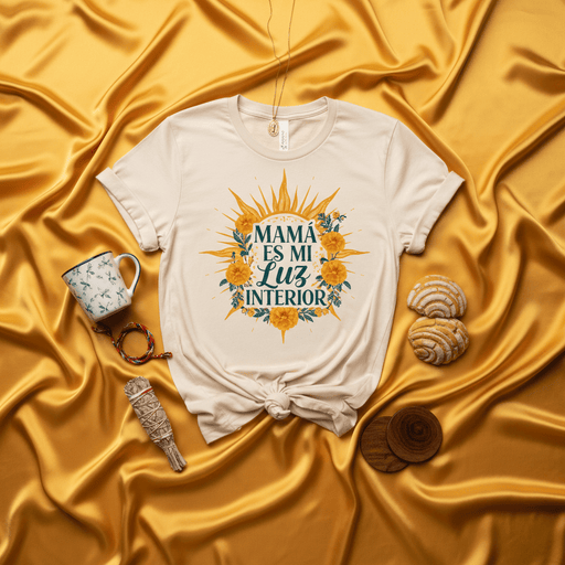 Mamá Es Mi Luz Interior T-Shirt, Spanish Mother's Day Gift, Inspirational Mom Tee, Floral Sunbeam Graphic Shirt, Latina Mama Gift, Feliz Dia De Las Madres Present Mexicada