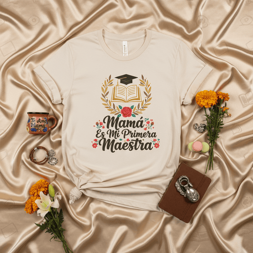 Mamá Es Mi Primera Maestra Shirt, Spanish Teacher Mom Gift, Mother's Day Tee, Graduation Present, First Teacher Appreciation, Hispanic Heritage T-Shirt, Education Quote Gift for Latina Mom, Unisex Adult T-Shirt Mexicada