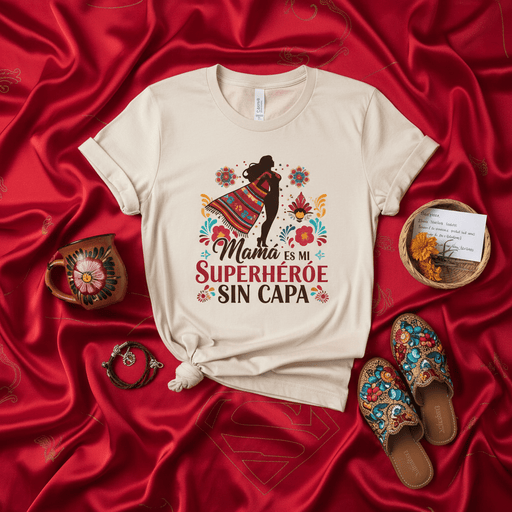 Mamá Es Mi Superhéroe Sin Capa Shirt, Mother's Day Supermom T-Shirt, Spanish Quote Tee, Floral Fiesta Design, Latina Mom Gift, Super Hero Without a Cape T-shirt Mexicada
