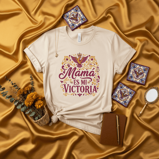 Mamá Es Mi Victoria T-Shirt, Spanish Quote for Mom, Mother's Day Gift Tee, Gift for Mother, Latina Mom Shirt, Hispanic Heritage Apparel, Crown Eagle Graphic, Unisex Softstyle Casual Wear Shirt Mexicada