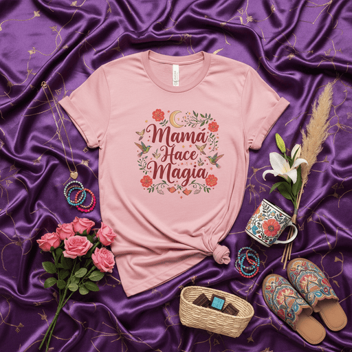 Mamá Hace Magia Shirt, Spanish Mom T-Shirt, Mother's Day Gift, Latina Mama Tee, Floral Hummingbird Design, Magical Mother, New Mom Gift, Cute Mom Life Shirt, Hispanic Heritage, Regalo para Mamá, Bohemian Style Top Mexicada