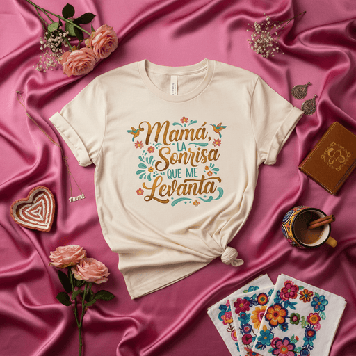Mamá La Sonrisa Que Me Levanta T-Shirt, Día de la Madre Regalo, Spanish Mom Shirt, Cute Floral Hummingbird Design, Regalo para Mamá Latina. Mexicada