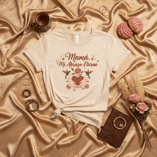 Mamá Mi Abrazo Eterno T-Shirt, Día de la Madre Regalo, Camiseta para Mamá con Colibríes y Corazón, Spanish Mom Gift, Mother's Day Tee, Regalo para Abuela, Latina Mom Shirt Mexicada