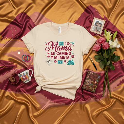 Mamá Mi Camino Y Mi Meta T-Shirt, Mother's Day Gift Tee, Spanish Quote Shirt for Mom, Dia De Las Madres Present, Latina Mother Apparel, Floral Design Shirt, Unisex Fit Mexicada
