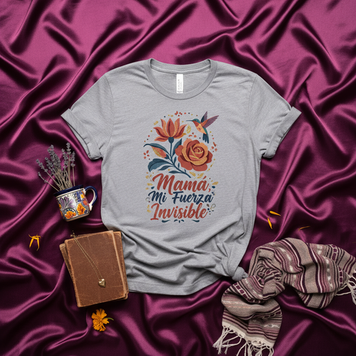 Mamá Mi Fuerza Invisible T-Shirt, Hummingbird Flower Design, Mother's Day Gift for Mom, Spanish Saying Tee, Latina Heritage Shirt, Cultural Apparel for Women Mexicada