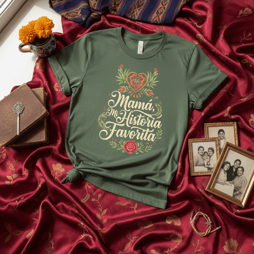 Mamá Mi Historia Favorita T-Shirt, Mother's Day Gift, Spanish Language Mom Tee, Mexican Heritage Floral Graphic Shirt, Familia Love Apparel, Cultural Folk Art Design, Short Sleeve Unisex Top Mexicada
