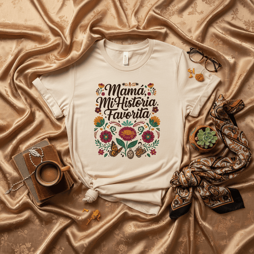 Mamá Mi Historia Favorita T-Shirt, Mother's Day Gift, Spanish Mom Tee, Floral Folk Art Style Shirt for Latina Mothers, Best Mother Story Quote, Dia de las Madres T-shirt, Gift for Hispanic Mom. Mexicada