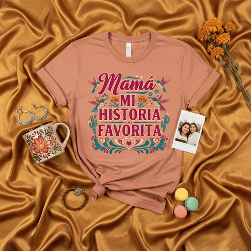 Mamá Mi Historia Favorita T-Shirt, Spanish Mother's Day Gift, Latina Mom Shirt, Funny Mothers Day Tee, Floral Hummingbird Cactus Design, Best Mom Ever T-shirt Mexicada