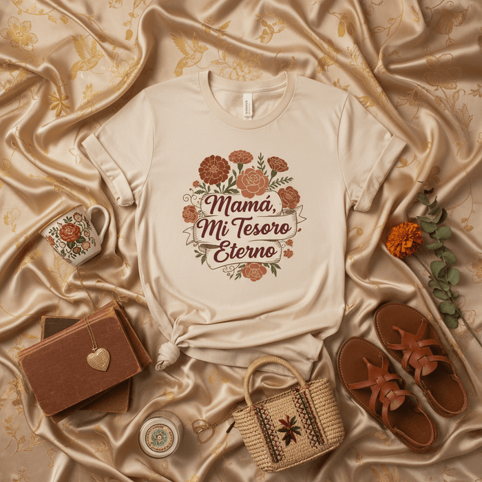 Mamá, Mi Tesoro Eterno Camiseta Floral del Día de la Madre, Regalo para Mamá, Camisa Unisex en Español, Tesoro Eterno de la Madre Mexicada
