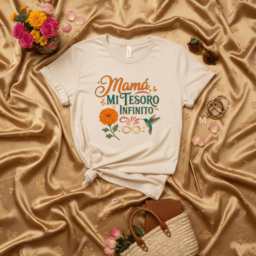 Mamá Mi Tesoro Infinito T-Shirt, Hummingbird Floral Graphic Tee, Spanish Language Mother's Day Gift Shirt, Inspirational Mom Tee, Unisex Fit Birthday Present Mexicada