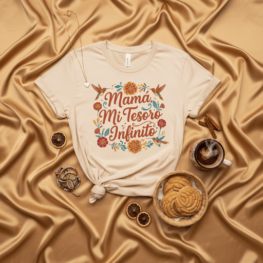 Mama Mi Tesoro Infinito T-Shirt, Mother's Day Gift, Spanish Mom Tee, Floral Hummingbird Design, Hispanic Heritage Shirt, Dia de las Madres, Women's/Unisex Softstyle Graphic Top Mexicada