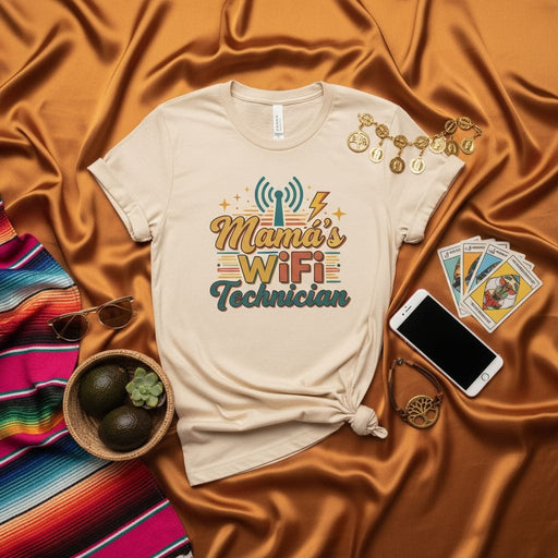 Mama's WiFi Technician T-Shirt, Funny Mom's Tech Support Shirt, Retro Vintage Style Graphic Tee, Gift for Son Daughter Who Fixes the Internet, Mother's Day Gift Mexicada