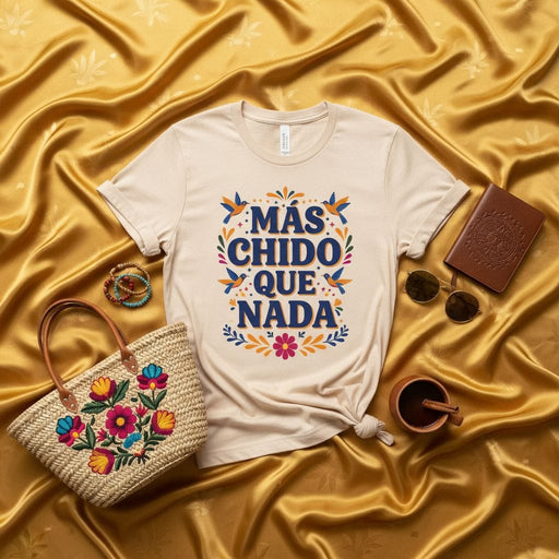 Más Chido Que Nada T-Shirt, Unisex Spanish Saying Tee, Folk Art Hummingbird Floral Graphic T-Shirt, Latinx Gift, Cute Hispanic Shirt Mexicada