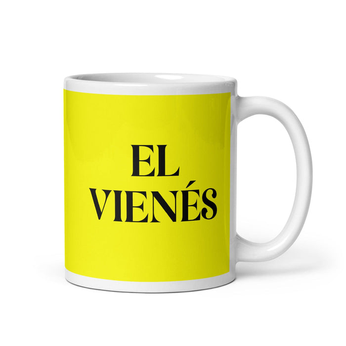 El Vienés The Vienna Resident Funny Home Office Work Coffee Mug Mexican Spanish Pride Gift White Glossy Cup Yellow Card Mug Mexicada 11 oz