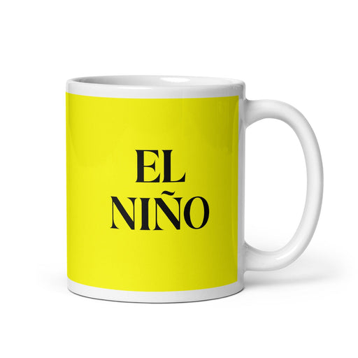 El Niño The Girl / The Boy Funny Home Office Work Coffee Mug Mexican Spanish Pride Gift White Glossy Cup Yellow Card Mug Mexicada 11 oz