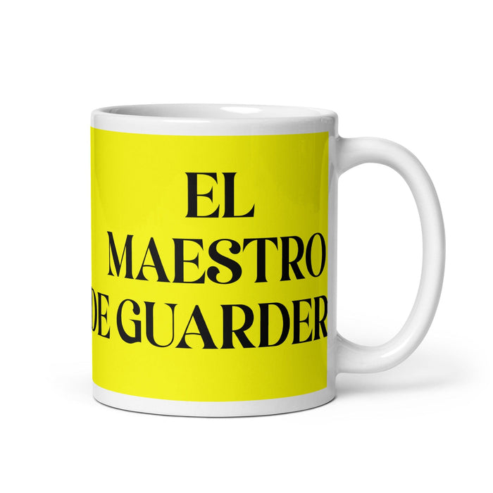 El Maestro De Guardería The Daycare Teacher Funny Home Office Work Coffee Mug Mexican Spanish Pride Gift White Glossy Cup Yellow Card Mug Mexicada 11 oz