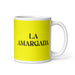 La Amargada The Bitter One Funny Home Office Work Coffee Mug Mexican Spanish Pride Gift White Glossy Cup Yellow Card Mug Mexicada 11 oz