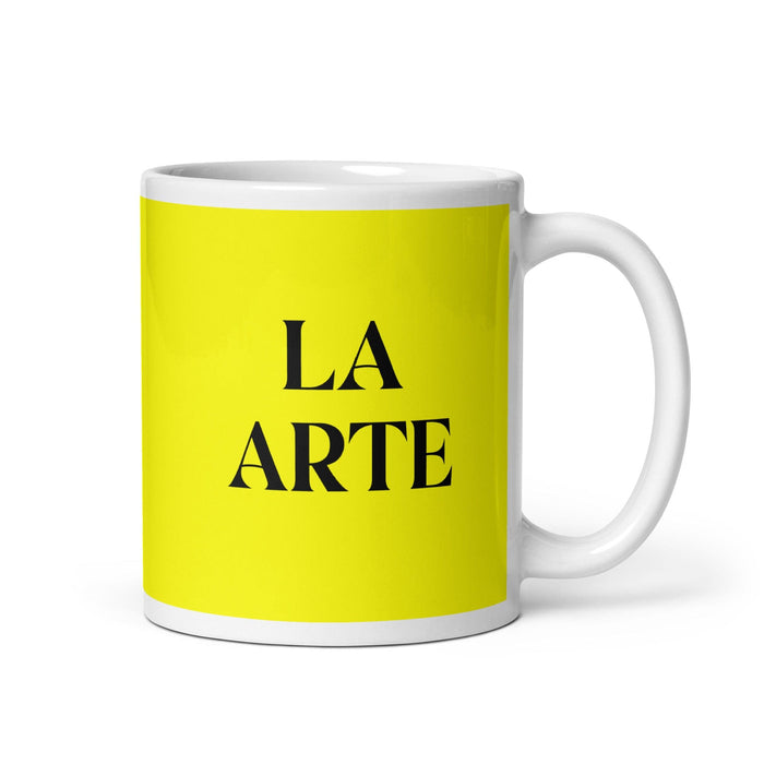 La Arte The Artisan Funny Home Office Work Coffee Mug Mexican Spanish Pride Gift White Glossy Cup Yellow Card Mug Mexicada 11 oz