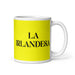 La Irlandesa The Irish Funny Home Office Work Coffee Mug Mexican Spanish Pride Gift White Glossy Cup Yellow Card Mug Mexicada 11 oz