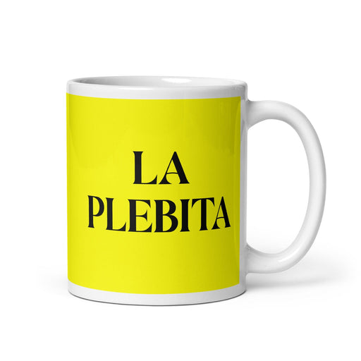 La Plebita The Little Kid Funny Home Office Work Coffee Mug Mexican Spanish Pride Gift White Glossy Cup Yellow Card Mug Mexicada 11 oz