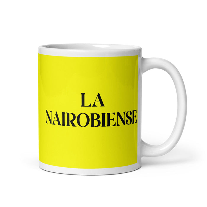 La Nairobiense The Nairobi Resident Funny Home Office Work Coffee Mug Mexican Spanish Pride Gift White Glossy Cup Yellow Card Mug Mexicada 11 oz