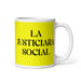 La Justiciara Social The Social Justice Advocate Funny Home Office Work Coffee Mug Mexican Spanish Pride Gift White Glossy Cup Yellow Card Mug Mexicada 11 oz