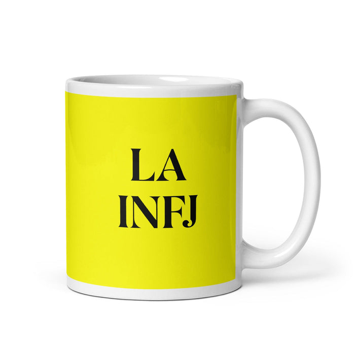 La INFJ The Advocate MBTI Personality Funny Home Office Work Coffee Mug Mexican Spanish Pride Gift White Glossy Cup Yellow Card Mug Mexicada 11 oz