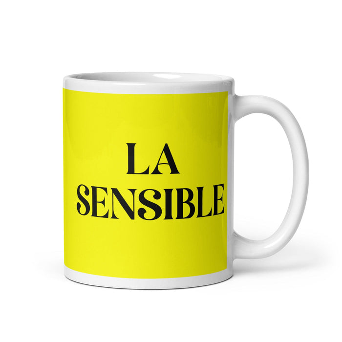 La Sensible The Sensitive One Funny Home Office Work Coffee Mug Mexican Spanish Pride Gift White Glossy Cup Yellow Card Mug Mexicada 11 oz