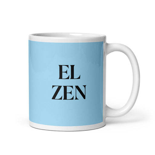 El Zen The Zen Practitioner Funny Home Office Work Coffee Mug Mexican Spanish Pride Gift White Glossy Cup Sky Blue Card Mug Mexicada 11 oz