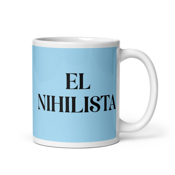 El Nihilista The Nihilist Funny Home Office Work Coffee Mug Mexican Spanish Pride Gift White Glossy Cup Sky Blue Card Mug Mexicada 11 oz