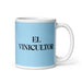 El Vinicultor The Winemaker Funny Home Office Work Coffee Mug Mexican Spanish Pride Gift White Glossy Cup Sky Blue Card Mug Mexicada 11 oz