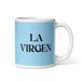 La Virgen The Shocked One Funny Home Office Work Coffee Mug Mexican Spanish Pride Gift White Glossy Cup Sky Blue Card Mug Mexicada 11 oz