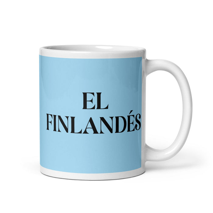 El Finlandés The Finnish Funny Home Office Work Coffee Mug Mexican Spanish Pride Gift White Glossy Cup Sky Blue Card Mug Mexicada 11 oz