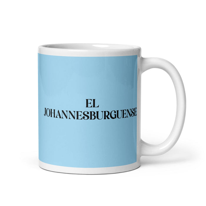 El Johannesburguense The Johannesburg Resident Funny Home Office Work Coffee Mug Mexican Spanish Pride Gift White Glossy Cup Sky Blue Card Mug Mexicada 11 oz