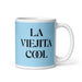 La Viejita Cool The Cool Grandma / Grandpa Funny Home Office Work Coffee Mug Mexican Spanish Pride Gift White Glossy Cup Sky Blue Card Mug Mexicada 11 oz