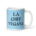 La Chef Vegana The Vegan Chef Funny Home Office Work Coffee Mug Mexican Spanish Pride Gift White Glossy Cup Sky Blue Card Mug Mexicada 11 oz