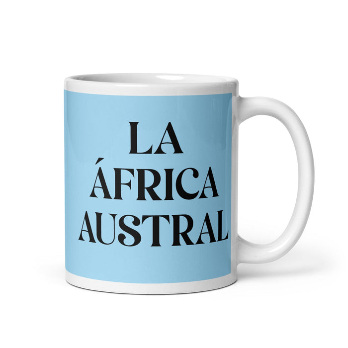 La África Austral The Southern African Funny Home Office Work Coffee Mug Mexican Spanish Pride Gift White Glossy Cup Sky Blue Card Mug Mexicada 11 oz