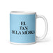 El Fan De La Música The Music Fan Funny Home Office Work Coffee Mug Mexican Spanish Pride Gift White Glossy Cup Sky Blue Card Mug Mexicada 11 oz